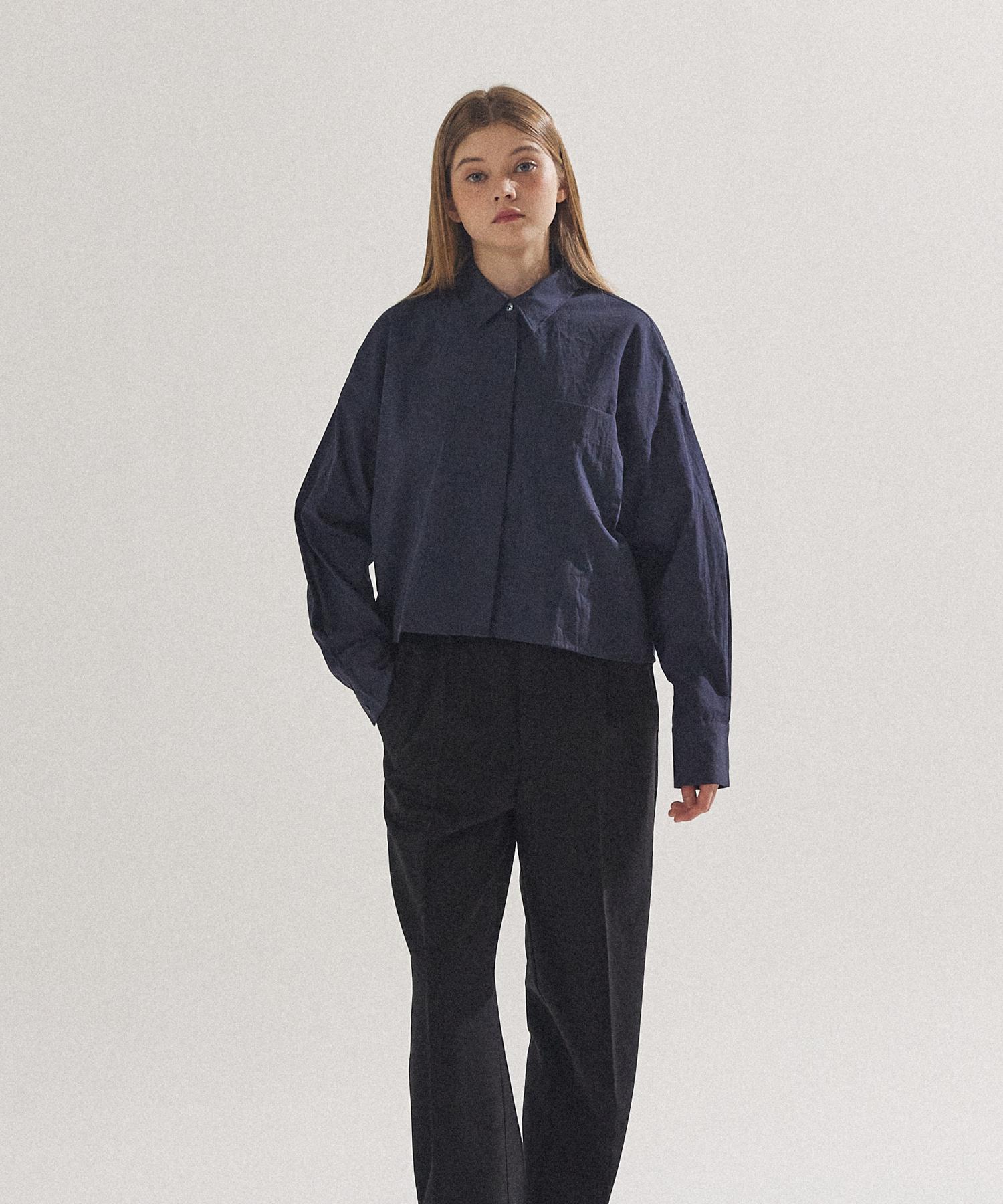 Pal Lab Women S Natural Crinkle Poplin Crop Shirt_Pl24S3Sh031_Dnv Reference/85