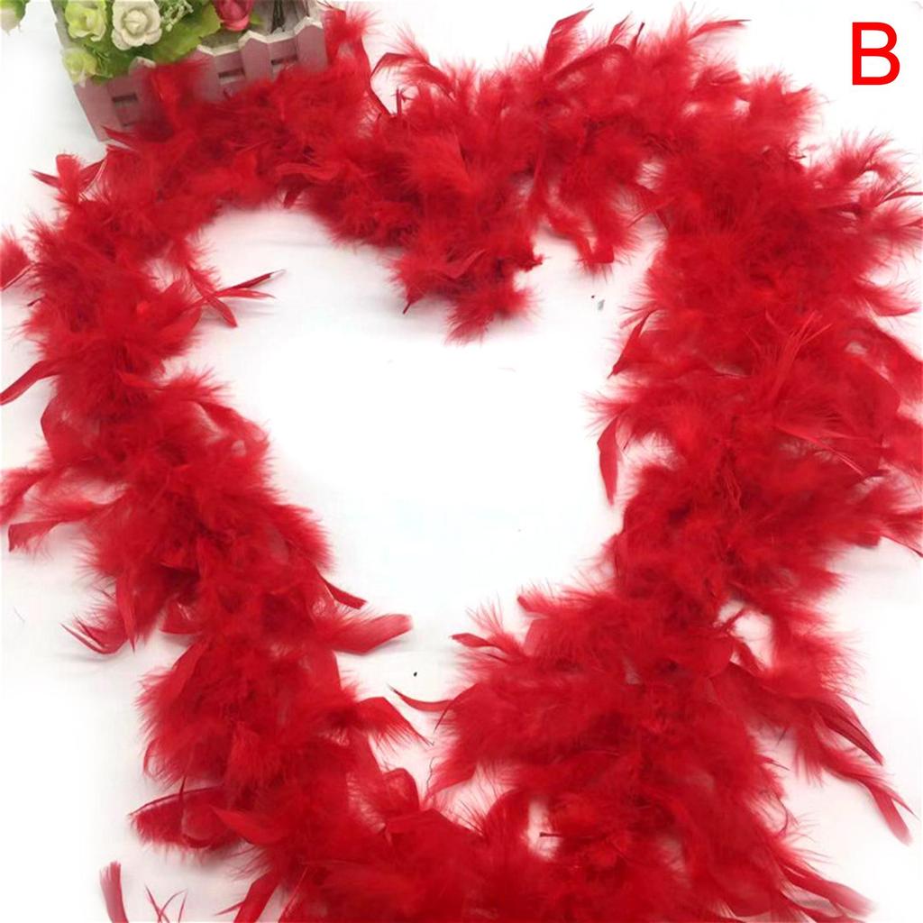 2m Feather Boa Christmas Tree Decoration White Feather Boa Ribbon Feathers Dress Garland Decorative Feathers Wedding Shawl C2W6
