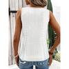 Women's solid color v-neck casual hollow vest