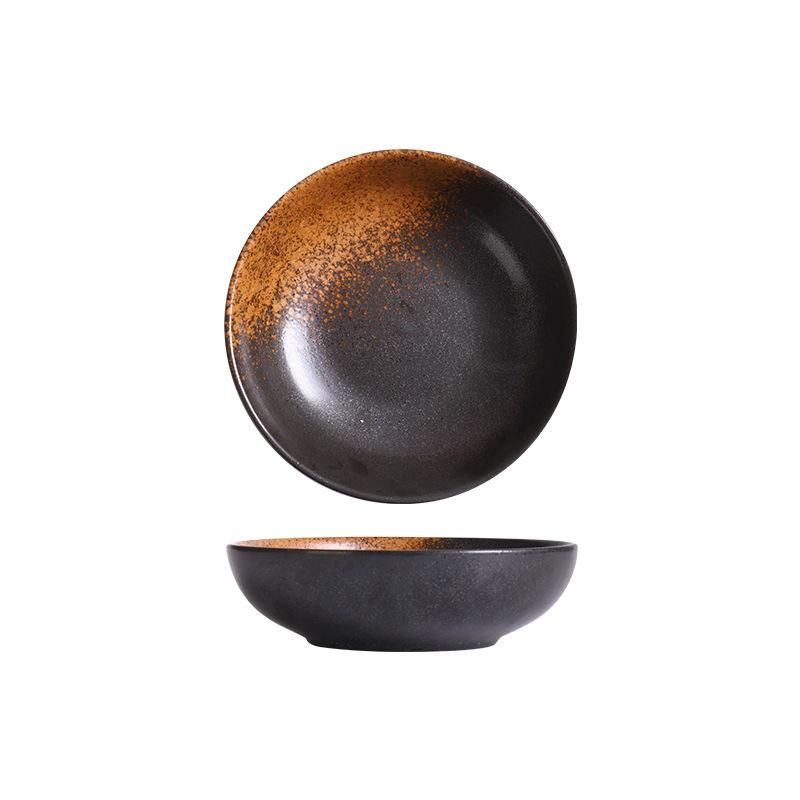 8-inch Ceramic Noodle Dish Lamian Noodles Bowl Restaurant Noodle Tableware Household Noodle Soup Baked Rice Fruit Salad Plate.