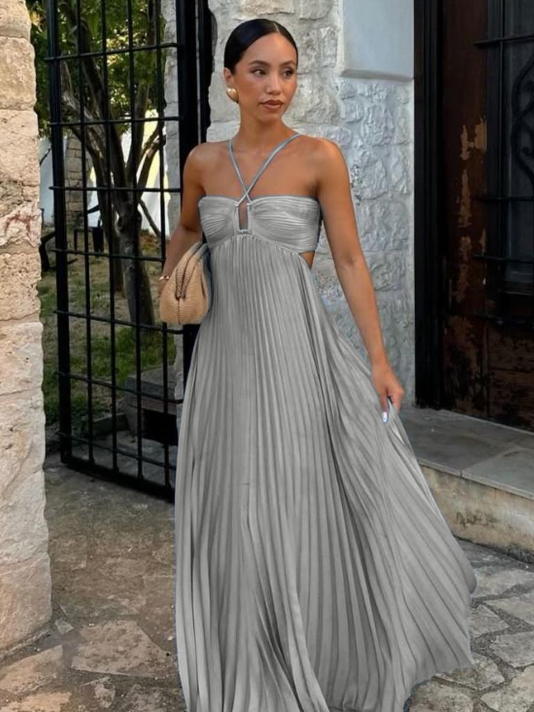 Newest Summer Pure Color Ribbed Sling Camisole Sleeveless Dress