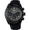 Seiko SBDL105 Męski Zegarek Solarny Chronograf Kalendarz Daty Pasek Nylonowy Cały Czarny Stal Nierdzewna