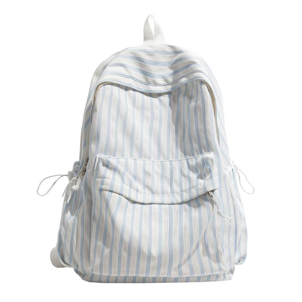 Zaino scolastico nuovo stile giapponese piccolo fresco semplice zaino a righe grande capacità zaino per studenti universitari zaino doppio per tempo libero e viaggi