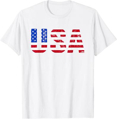 USA T-Shirt Herren Damen T-Shirts Oberteil Patriotisch Amerikanische Flagge Männer Frauen 4. Juli T-Shirt Herren Damen T-Shirts Oberteil