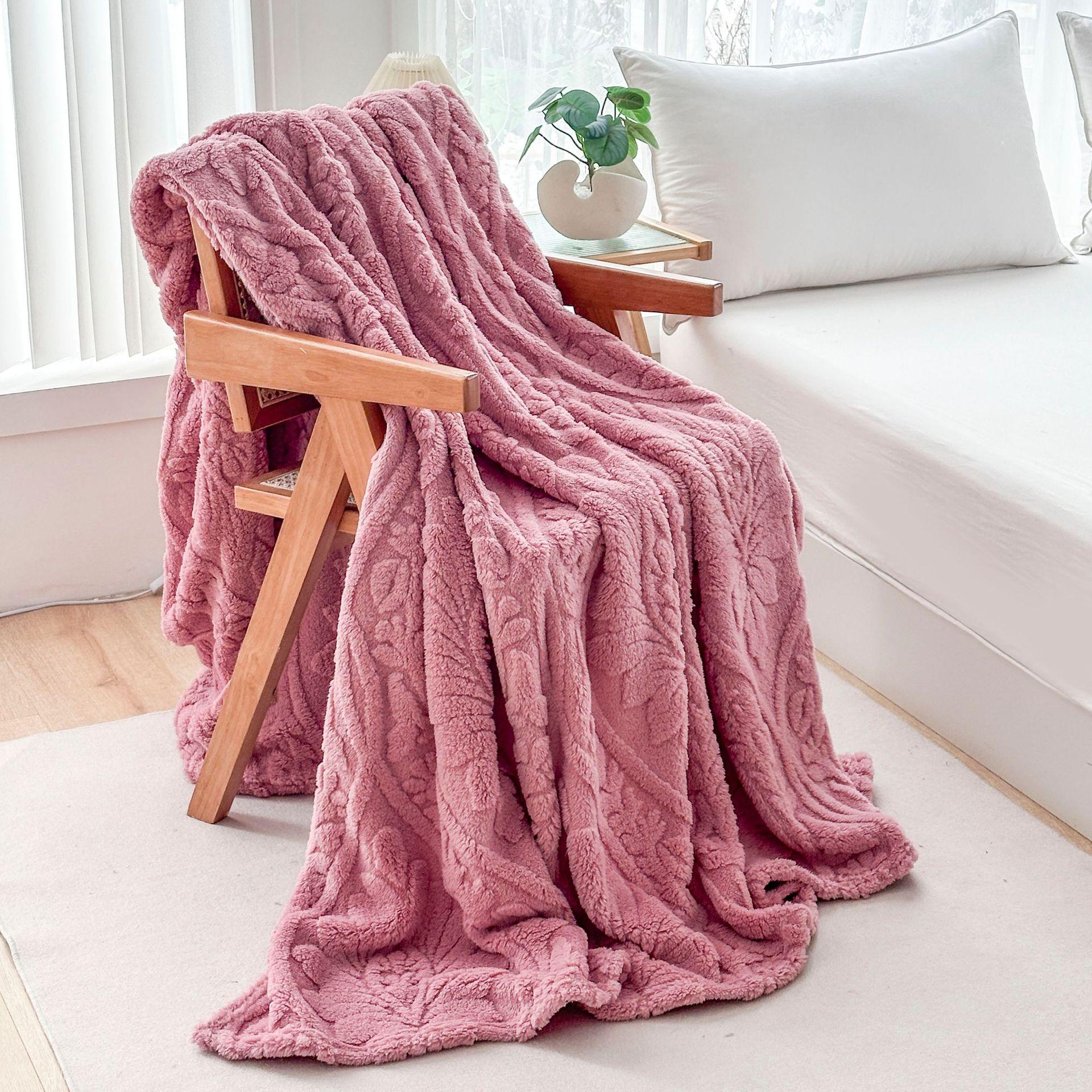 

Tafurong solid color jacquard fleece multi-functional blanket, bed blanket, lunch break blanket, suitable for all seasons 100x150cm червоний