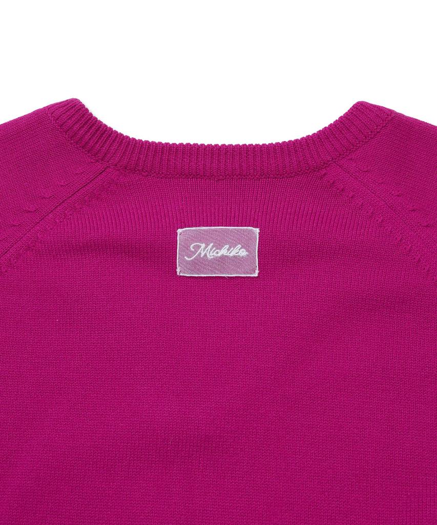 Michikoleondeonkosino Basic V-Neck Wool Knit Raspberry