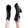 Women's Soft Leather Chunky Heel Square Toe Ankle Boots with Velvet, Autumn-Winter Versatile Slimming Style.