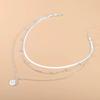 Silver Three-Layer Round Necklace Simple Snake Chain Charm Ball Chain Party Wedding Gift Women's Exquisite Jewelry