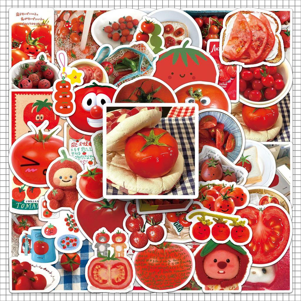 50 Tomato Plant Pattern Stickers - Trendy Fun for Journals, Luggage & DIY