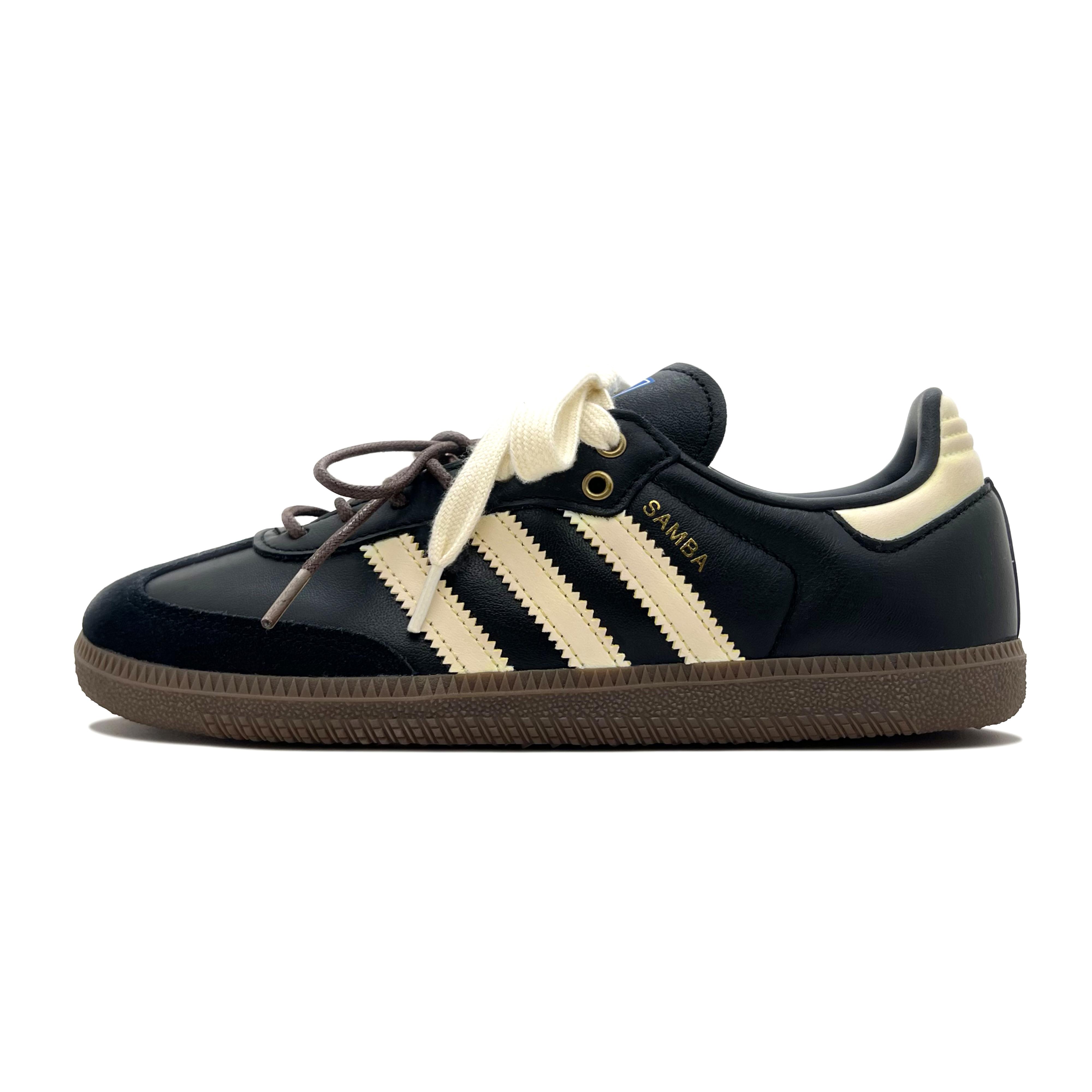 Adidas Originals SAMBA OG Slip Resistant Slip Resistant Low top Skateboard Shoes Unisex Black Yellow B75807(Team191-) 36