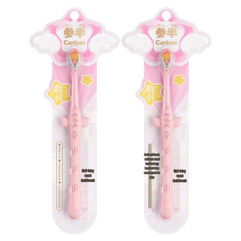 Canban Fairy Wand Pink Soft Bristle Toothbrush 2-Pack