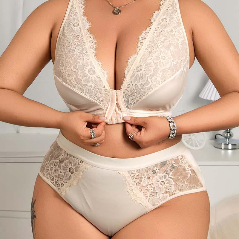 Front-Clasp Sports Bra Plus Size Underwear American Style Front-Attached Lace Tank Bra