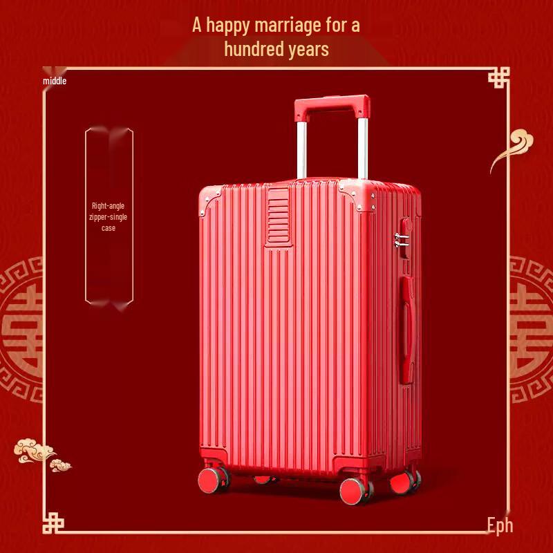 Festive Red Bridal Travel Suitcase