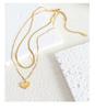 Double Layer Heart Pendant Titanium Necklace - Hip Hop Style, Non-fading Fashion Clavicle Chain for Women