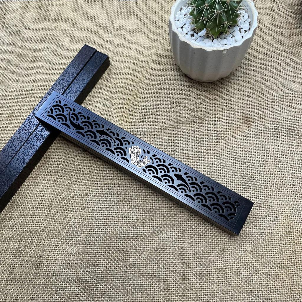 Handgemachter kreativer Räucherstäbchenhalter aus Holz für Aromatherapie, hohler Räuchergefäß aus Holz, Räuchergefäß-Box, Holzschnitzerei, Kunsthandwerk, chinesisches Geschenk