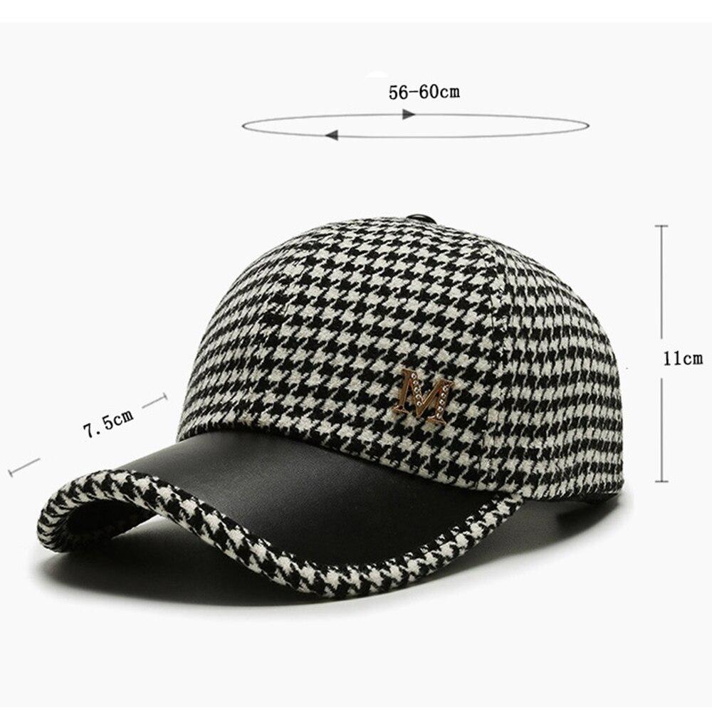 Black Brown Houndstooth Baseball Caps 