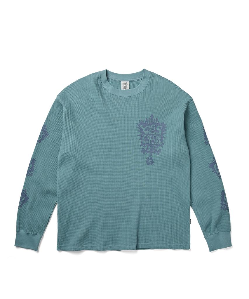 YESEYESEE Y.E.S Stamp Waffle L/S Light Blue