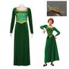 Prinzessin Fiona Cosplay Kostüm Anime Shrek Ehefrau Grün Fiona Cos Kleid Perücken Outfit Für Damen Frauen Langes Kleid Halloween Kopfbedeckung
