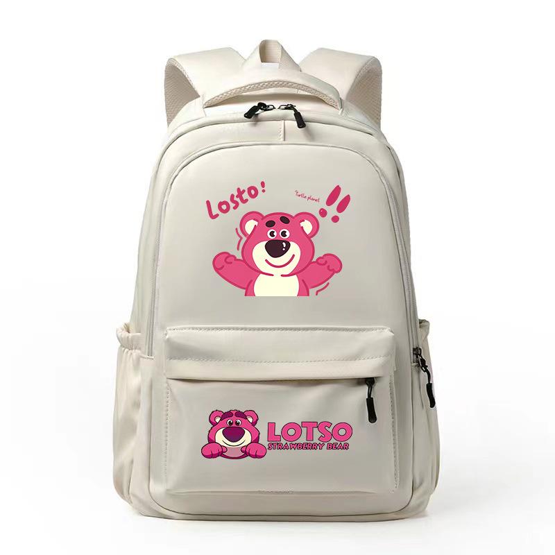New LOSTO Strawberry Bear Printed Cartoon High-value Primary School Schoolbag Ultra-light Decompression Large Capacity