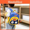 Preschool Kids Cartoon Backpack With Excavator Print And Material Breathable