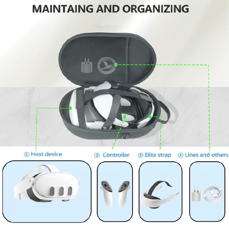 EVA Tvrdé pouzdro s ramenními popruhy pro 4 VR brýle Ultra Ochranný box Cestovní úložná taška