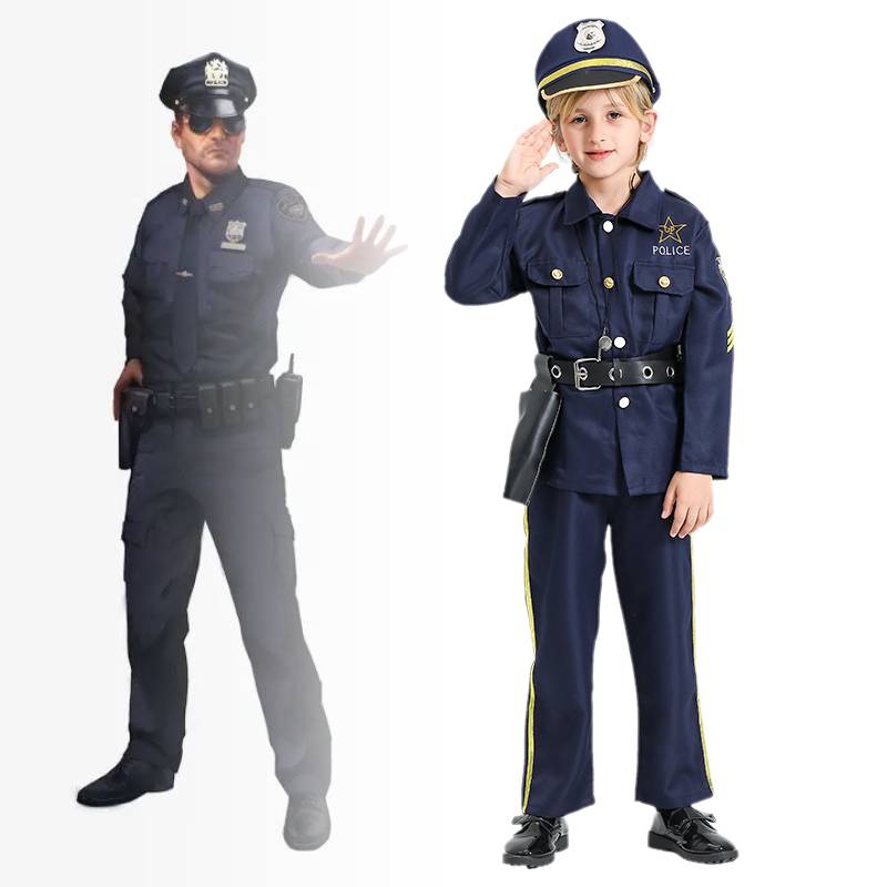 Police Halloween Children Costumes Set Party Show Cosplay Decorations Festival