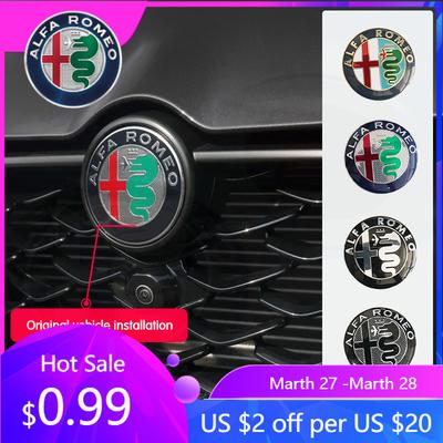 For Alfa Romeo For Alfa Romeo 147 159 74mm Car Front Grill Emblem Giulietta GT Covers Cent New black/Gold/Black Silver/black Whi
