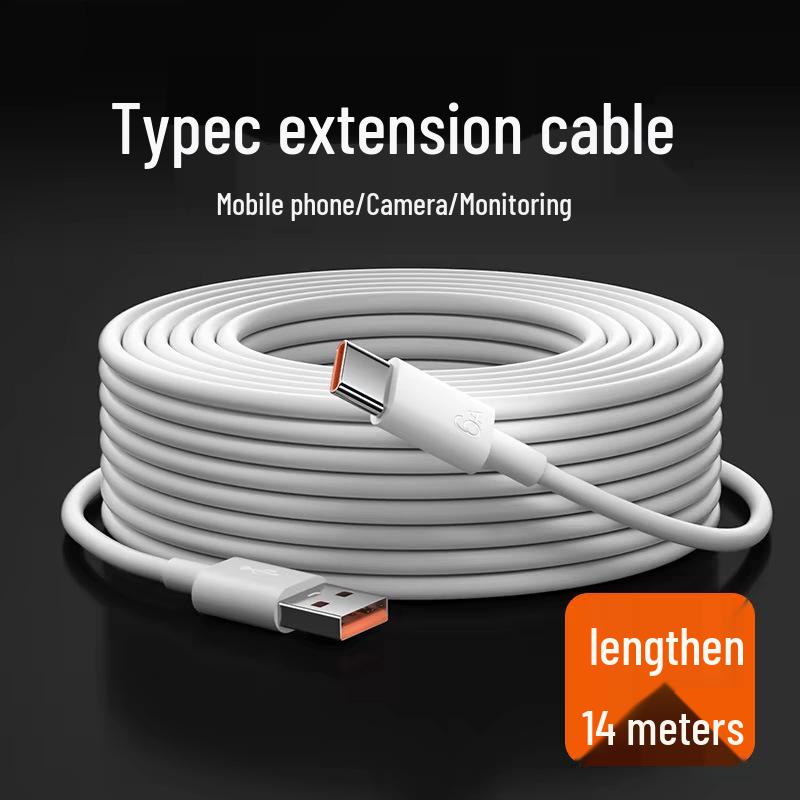 Type-C Charging Cable Extension for Xiaomi Camera Monitoring - Available In 3m, 5m, and 10m Lengths.