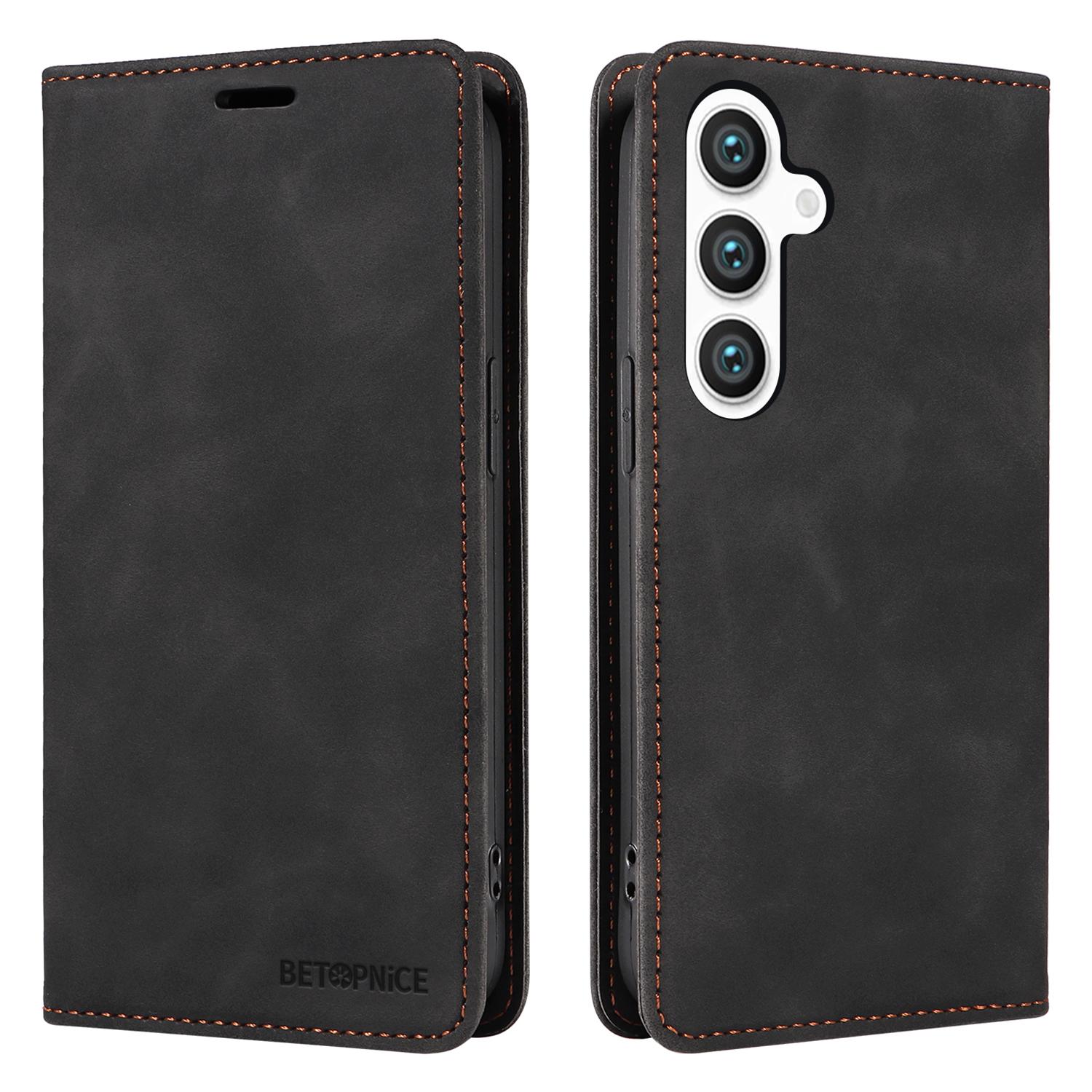 

BETOPNICE 003 for Samsung Galaxy S24+ Case RFID Blocking Stand Leather Phone Cover Black