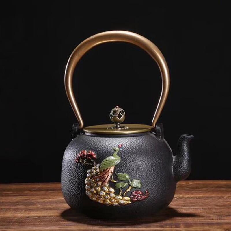 Tai Xi Ge Painted Peacock Gongfu Tea Kettle