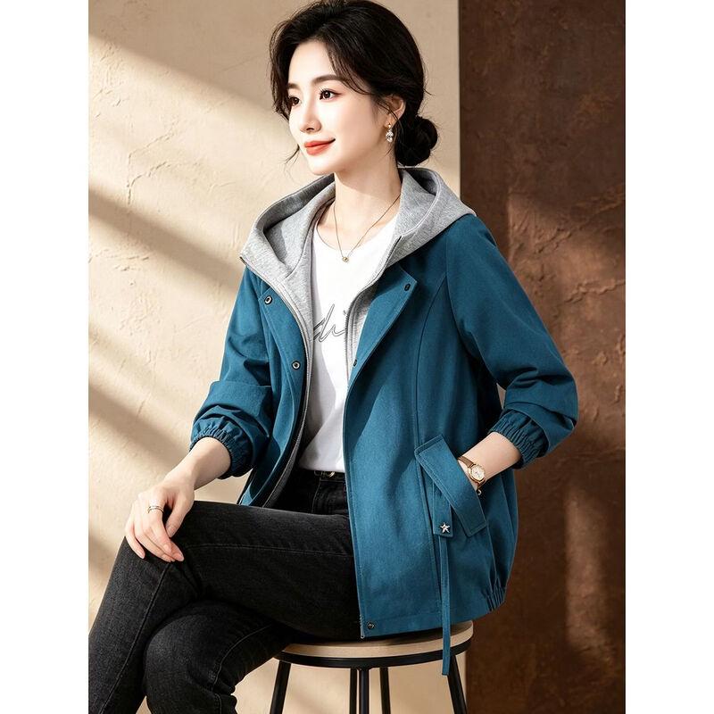 D.F.DEAR Women's Vibrant Color-block Hooded Jacket