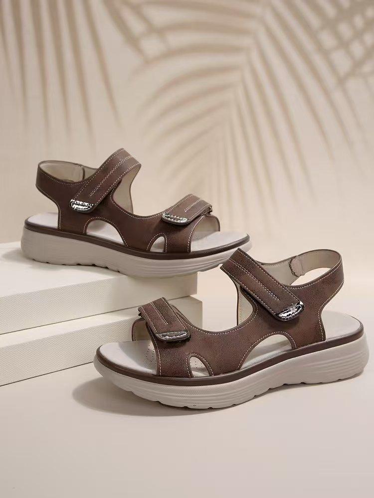 

Fashion 2025 New Summer Women s Shoes Large Thick Bottom Casual Sandals with One Strap Sandals Women s Shoes 43