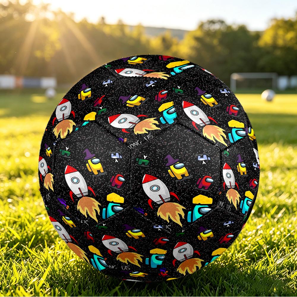 Size 5 Football Among Us Pattern, Wear‑Resistant Soccer Ball for Match Training Daily Sports Play