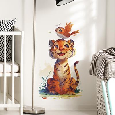 Cartoon Painting Tiger Bird Bedroom Porch Wall Beautify Decorative Wall Stickers