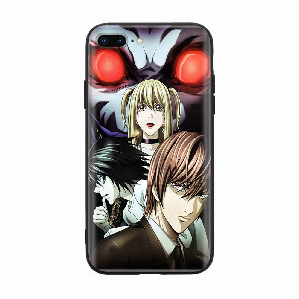 Black Case for Xiaomi Redmi 13C Note 9 iPhone XR 7 8 14 15 11 12 13 X XS Pro Max Samsung A25 S23 S24 FE Ultra Plus Death Note