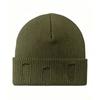 Korean-style Internet-celebrity Chic Ripped Vintage Jacquard Knit Beaniefashionable Versatile and Warm for Fall and Winter