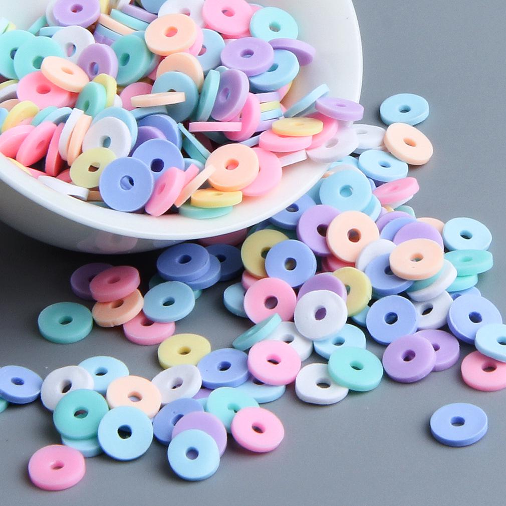 10g DIY Solid Color Polymer Clay Beads for Bracelets & Necklaces - Handmade Spacer Beads