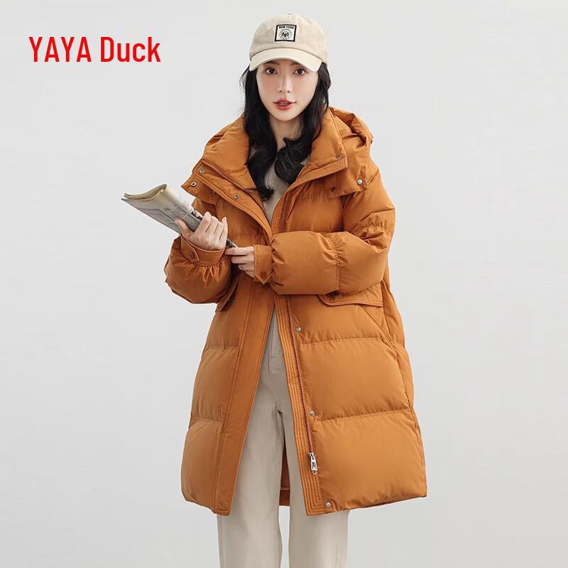 YAYA 2024 Women's Long Hooded Down Jacket