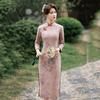Tradiční národní styl čínské oblečení pro matky podzimní dlouhý rukáv cheongsam vylepšený retro úzký pas pro mladé ženy podzimní a zimní oblečení