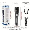 High Power LED Handheld Flashlight with Power Display, Strong Light & Side Light, Bright Torch for Camping, Hiking and Outdoor Emergency Use