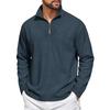 Men's Casual Loose Fit Fleece Pullover Quarter Zip Sweatshirt Lightweight Soft Fabric Comfortable Outdoor Wear