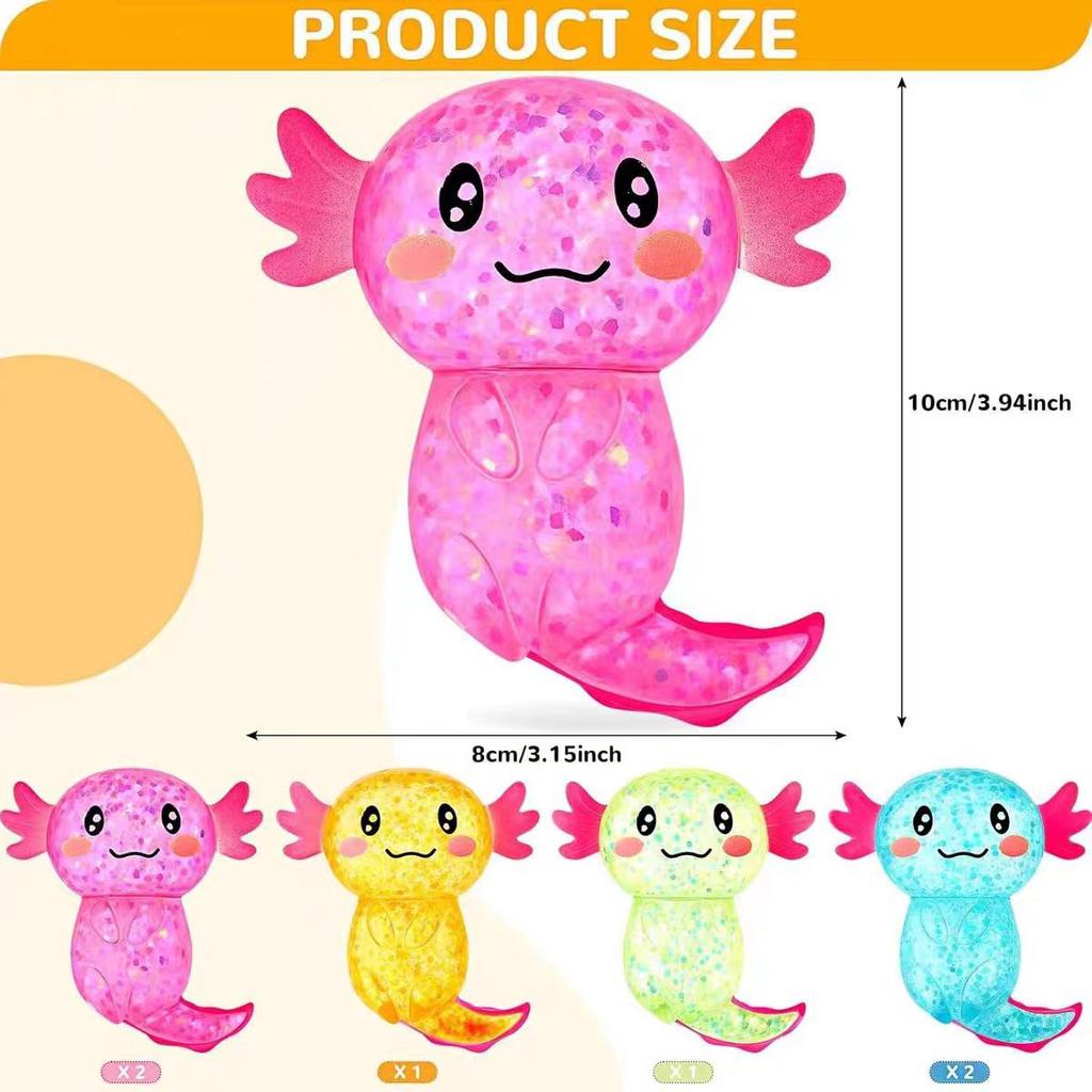 Pó Brilhante Lantejoulas Salamandra Maltose Brinquedo de Apertar Rebote Suave Alívio de Estresse Brinquedo Pequeno Presente para Crianças