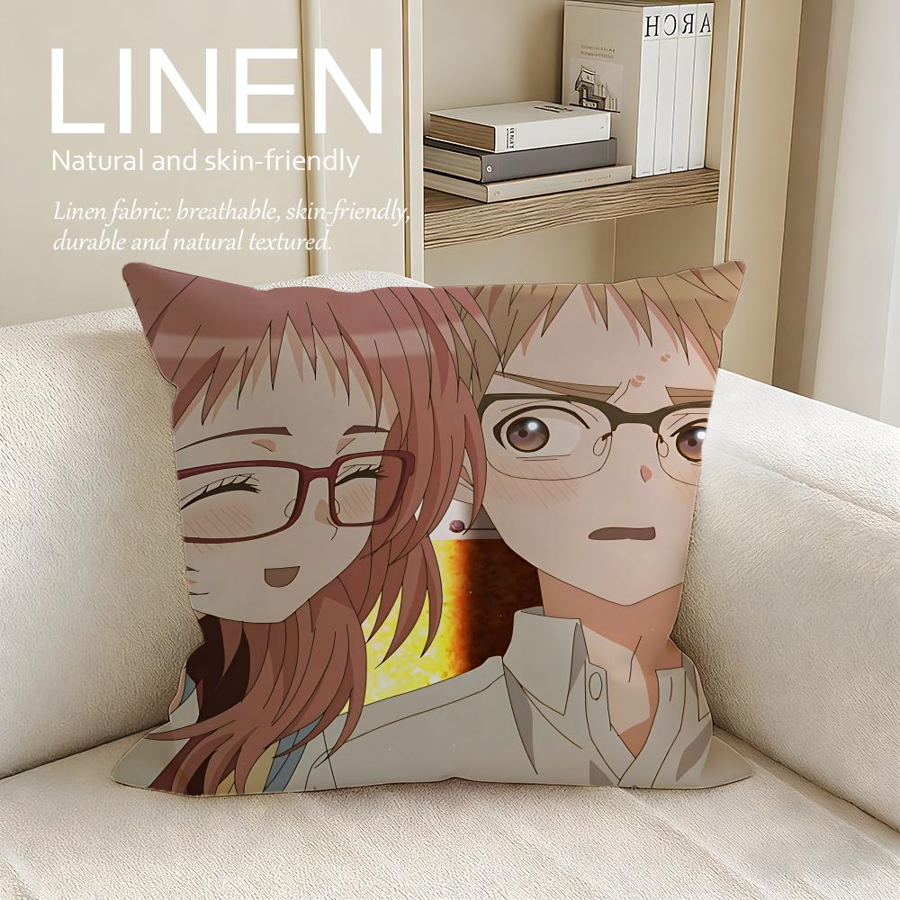 

Romance The Girl I Like Forgot Her Glasses Cushion Cover Pillowcase Set Pcs x x Breathable Washable Sofa Cushion Cover 30X30cm