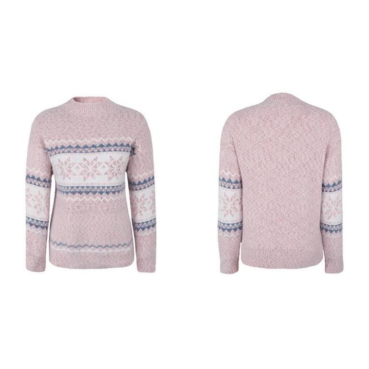 Vintage Christmas Print Knitwear Cardigan Loose O Neck Sweater Top Long Sleeve Winter Autumn