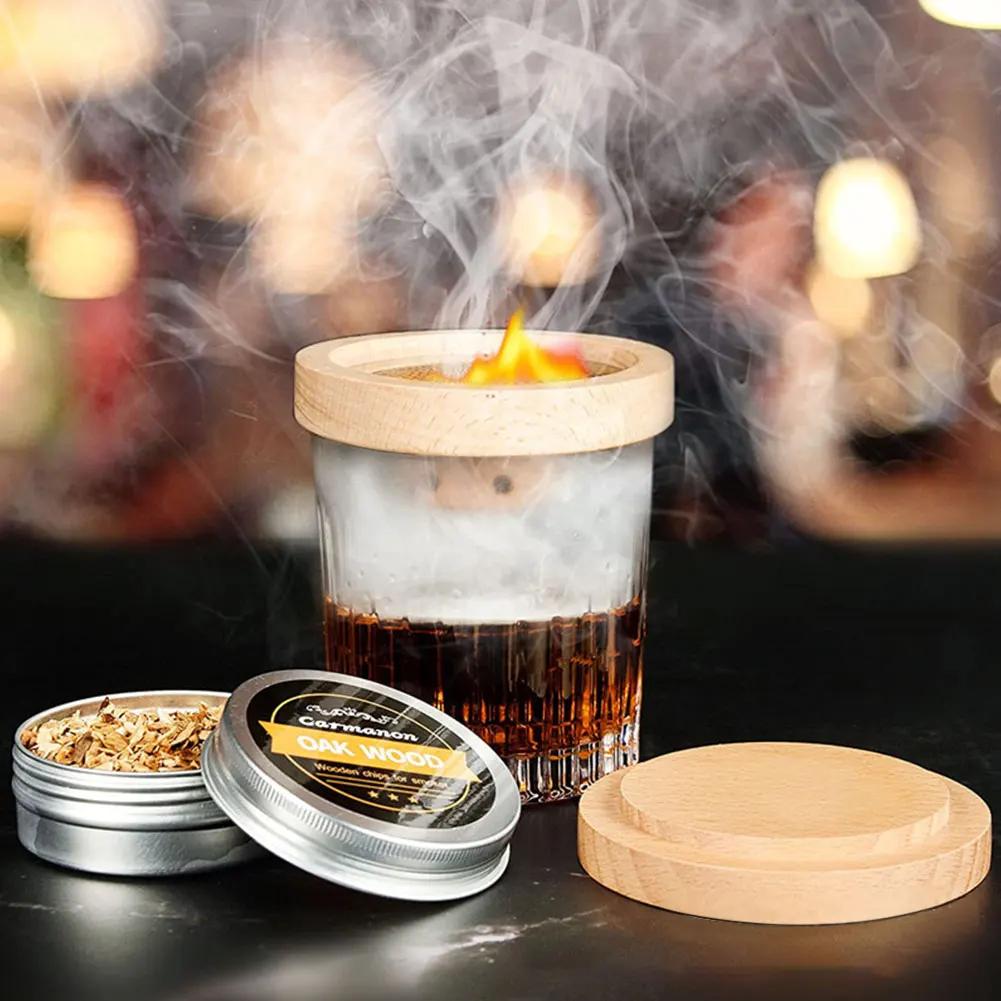 Wooden Cocktail Smoker Kit Whiskey Fruity Wood Chips Bartending Accessories Smoke Maker For Drinks Kitchen Bar Accessories Tools