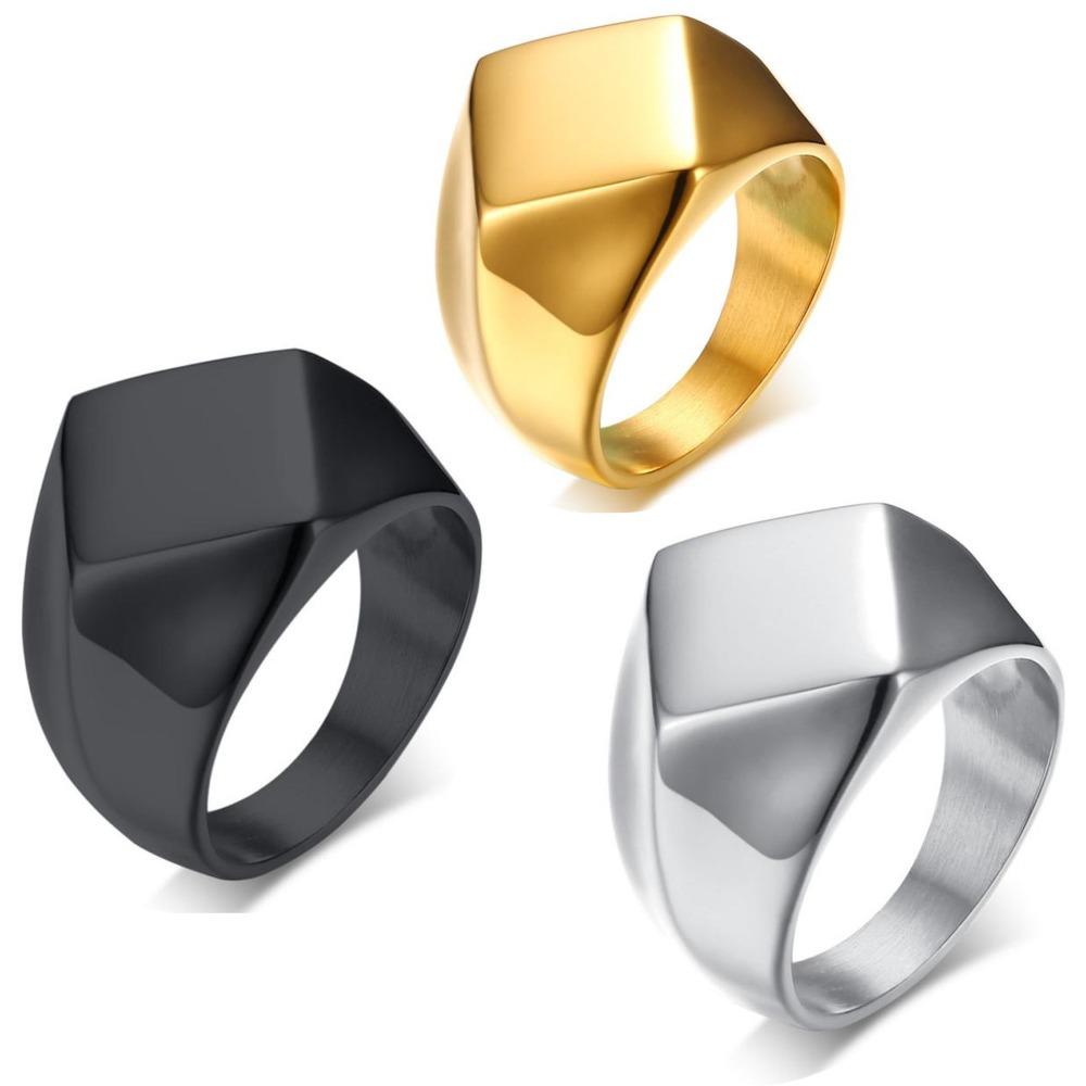 Nordic Vintage Round Square Irregular Smooth Ring Rust Free Fashion Jewelry for Women