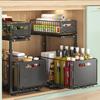 2 Tier Under Sink Cabinet Organizer, Adjustable Height Pull Out Storage Shelf, Heavy Duty Kitchen Bathroom Multi-Purpose Basket