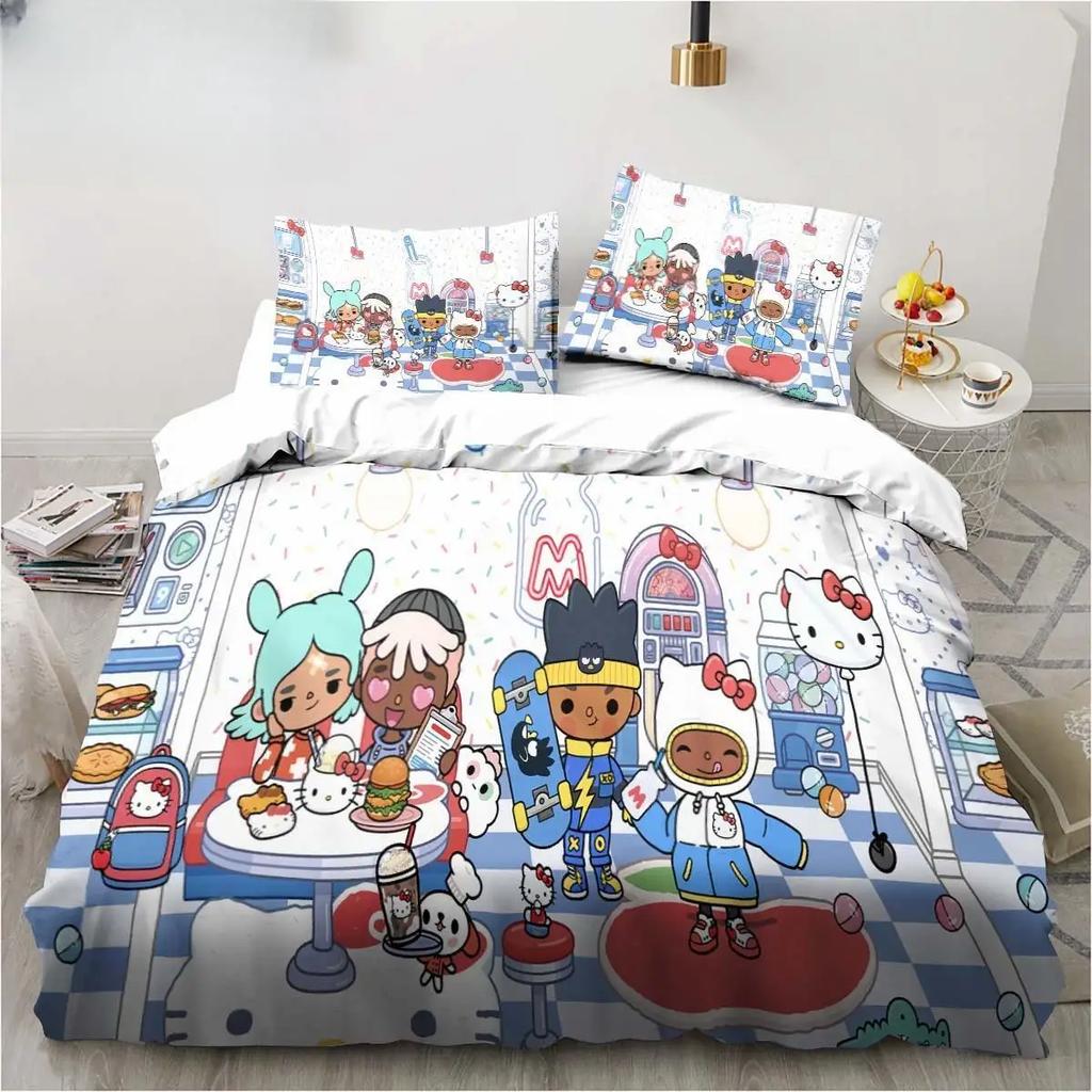 New Game Toca Life World Bedding Set Excavator Sheet King Twin Double Child Bedding Set Mircofiber Or Polyester Duvet Cover Set