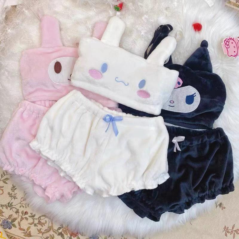 Anime Cinnamoroll My Melody Kuromi Flanell-Shorts Set - Sexy Dreiteiler