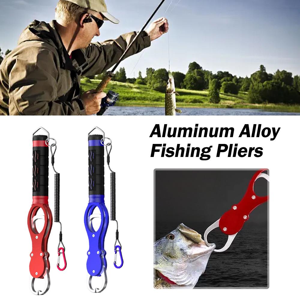 Tragbarer Aluminiumlegierung Fischgriff Haken Greifer Mit Wiege Waage Fisch Lippen Greifer Fischzange Handgriff Angelzubehör